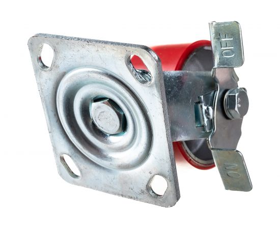 Колесо большегрузное полиуретановое поворотное с тормозом Longway SCPB42 – изображение 5