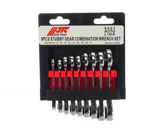Набор комбинированных трещоточных коротких ключей 8-17мм 9шт JTC-5051 – изображение 5