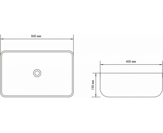 Керамическая накладная раковина Aquanet SOUL-1-MB 500х400х135, черный матовый 00245833 – изображение 6