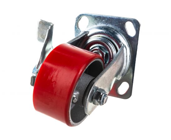 Колесо большегрузное полиуретановое поворотное с тормозом Longway SCPB42 – изображение 6