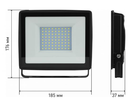 Светодиодный уличный прожектор ЭРА LPR023065K100 100Вт 6500K 8000Лм 185х176х37 Б0052026 – изображение 7