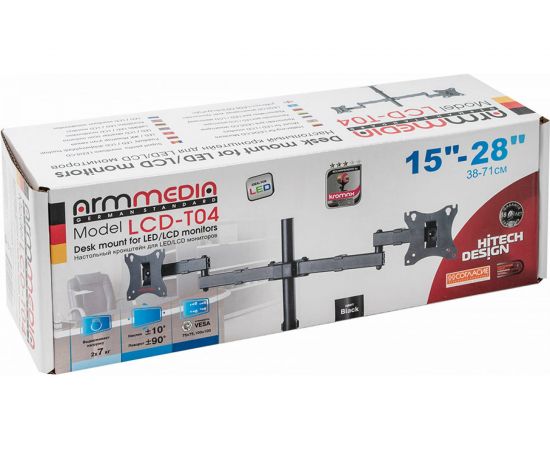 Кронштейн для мониторов LCD Arm media T04 black 10222 – изображение 7