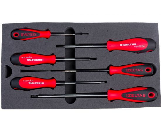 Набор отверток IZELTAS ERGONOMIK с крестообразным шлицем, 6 предметов 4370008106 