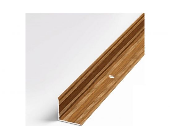 Порог угловой внутренний алюминиевый (20х20 мм; 0.9 м; декоративный; орех) Лука 00000001752 