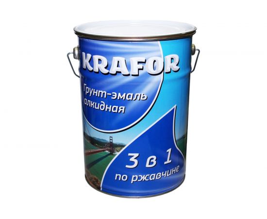 Грунт-эмаль по ржавчине KRAFOR серая 5,5 кг 4 26694 