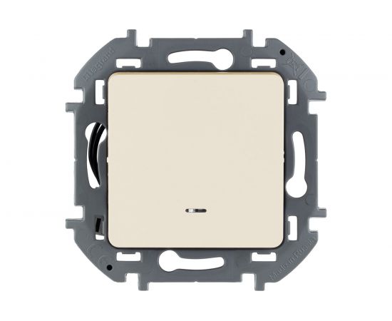 Одноклавишный переключатель Legrand с подсветкой - INSPIRIA - 10 AX - 250 В - слоновая кость 673661 