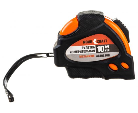 Рулетка Novocraft 10E 10м, 25 мм 6/60 SELF-STOP, ABS, лента: белая 10E1025NC 
