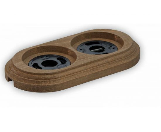 Двойная рамка Retrika, ретро старое дерево, серия Овал RD-02021 