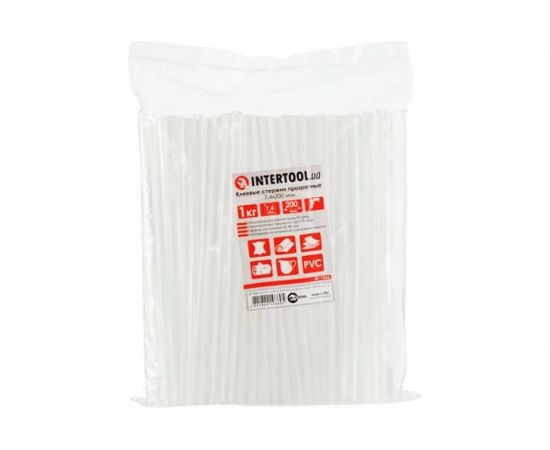 Комплект клеевых стержней прозрачных (1 кг; 7.4х200 мм) INTERTOOL RT-1036 