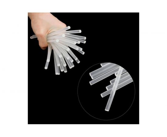 Комплект клеевых стержней прозрачных (1 кг; 7.4х200 мм) INTERTOOL RT-1036 – изображение 2