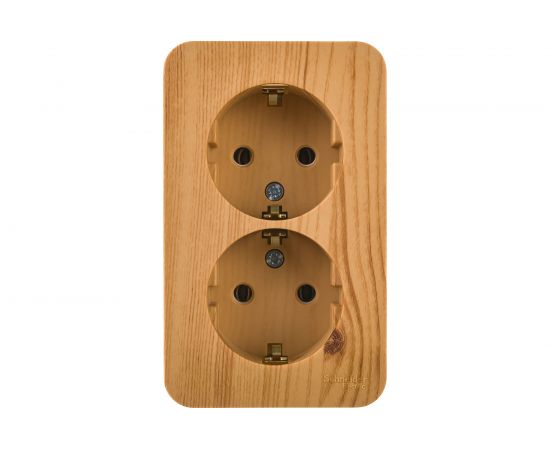 Двойная розетка Schneider Electric BLANCA О/У с заземлением, без шторок, ЯСЕНЬ BLNRA010215 – изображение 2