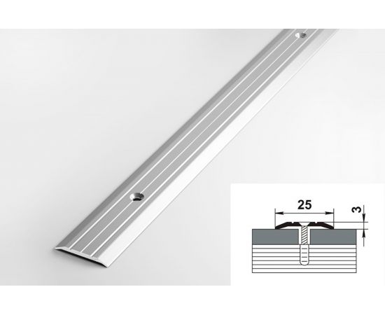 Порог прямой алюминиевый ЛУКА (25 мм, 1,8 м, без покрытия) 00000001333 – изображение 2
