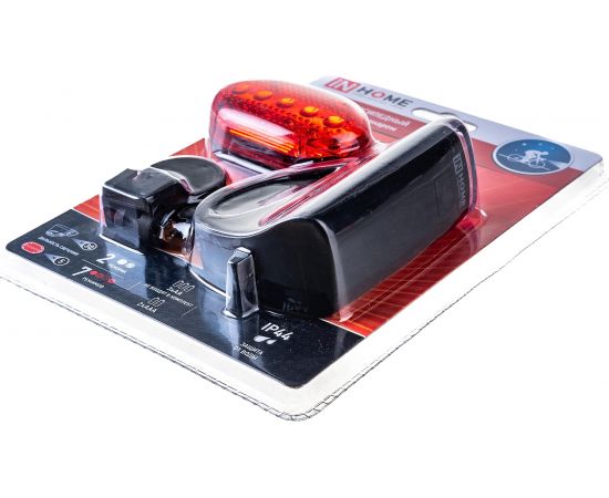 Велосипедный фонарь IN HOME BL 02 5LED с задним фонарем 3AA 2 режима с кронштейном ЧЕРНЫЙ 4690612035215 – изображение 2