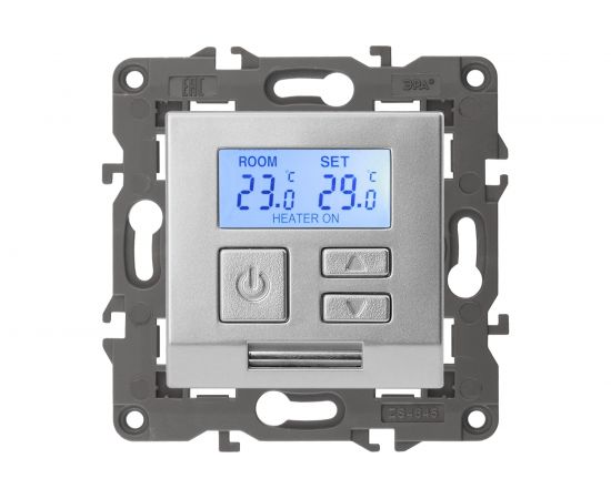 Терморегулятор ЭРА 14-4111-03 универс. 230В-Imax16А, IP20, Elegance, алюминий Б0034377 – изображение 2