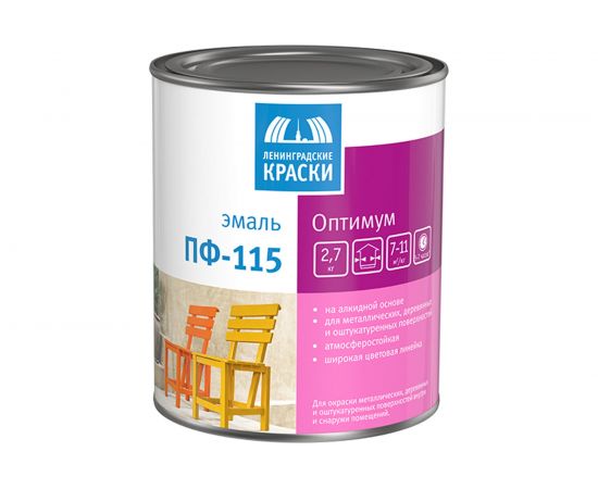Эмаль ЛЕНИНГРАДСКИЕ КРАСКИ Оптимум ПФ-115 (черная; 2.7 кг) 46918 – изображение 2