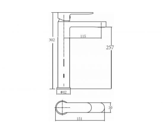 Смеситель для умывальника Aquanet высокий, черный матовый AF300-11B Passion 00243294 – изображение 2