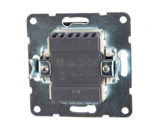 1-клавишный выключатель LK Studio, схема 1, 16 A, 250 B, черный бархат 860108-1 – изображение 3