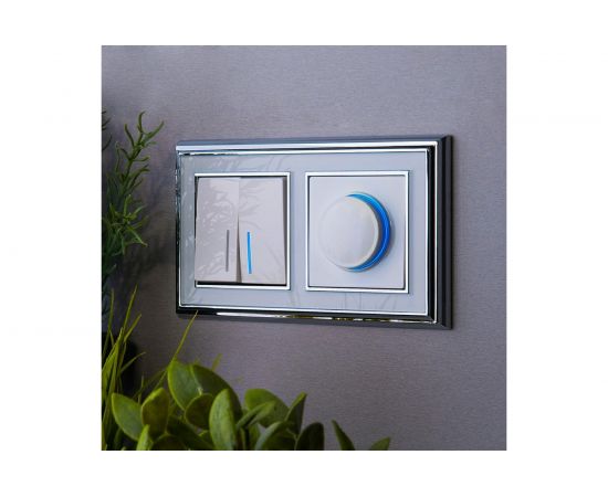 Выключатель WERKEL W1122101 двухклавишный проходной с подсветкой белый a051112 – изображение 3