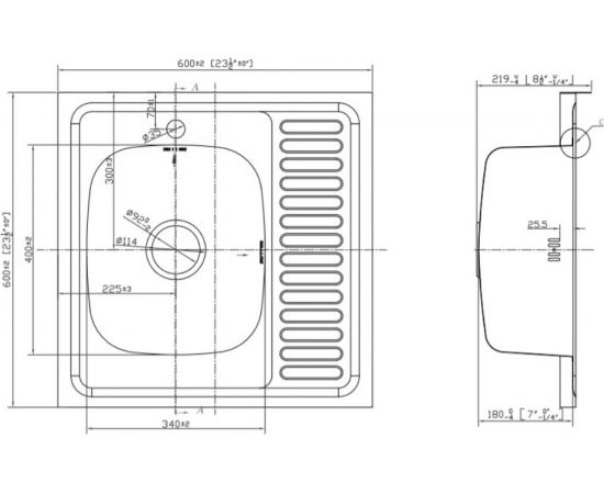 Накладная мойка EMAR T6060LQ Decor – изображение 3