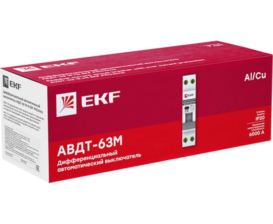 Дифференциальный автомат EKF 1п 16А 30мА АВДТ-63М С DA63M-16-30 – изображение 3