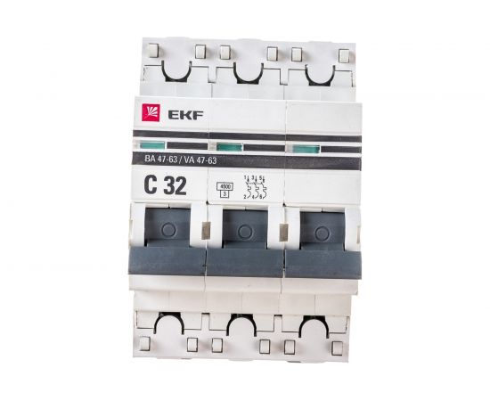 Автоматический трехполюсный выключатель EKF 32А С ВА47-63 4.5кА PROxima 8189103 – изображение 3