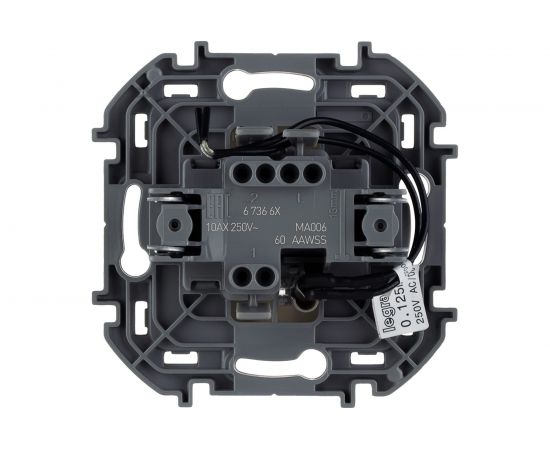 Одноклавишный переключатель Legrand с подсветкой - INSPIRIA - 10 AX - 250 В - слоновая кость 673661 – изображение 3