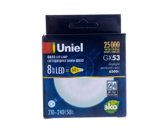 Светодиодная лампа Uniel матовая LED-GX53-8W/6500K/GX53/FR PLZ01WH UL-00005312 – изображение 4