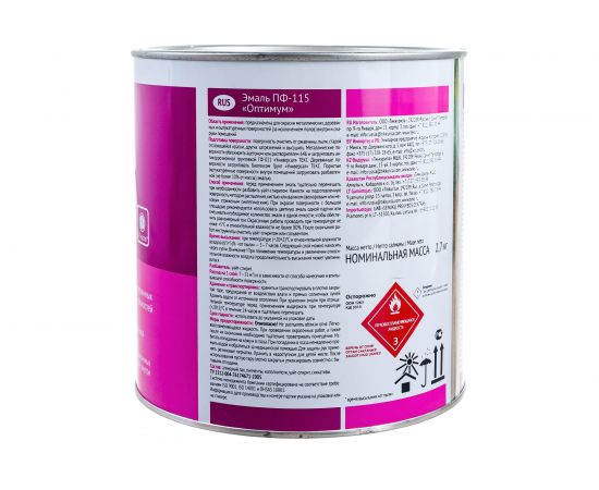 Эмаль ЛЕНИНГРАДСКИЕ КРАСКИ Оптимум ПФ-115 (черная; 2.7 кг) 46918 – изображение 4