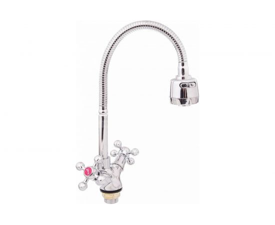 Смеситель для кухни FRAP F4319 1/2 керамическая кран-букса, гибкий излив, гайка 535433 