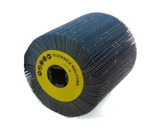 03 Валик шлифовальный лепестковый на тканой основе (100х100х19 мм; P80) GLOB ШЛВ100х100х19P80 