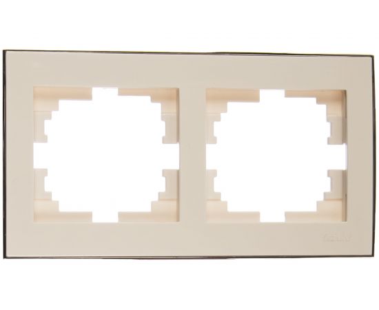 Двойная горизонтальная рамка LEZARD RAIN б/ вст белая с бок. вст. хром 703-0225-147 
