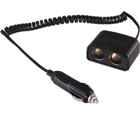 Разветвитель автоприкуривателя 2гн шнур спираль 1.5М REXANT 16-0223 