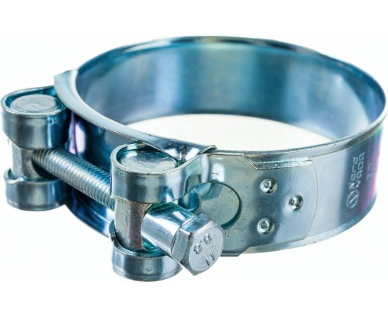 Силовой хомут Nord-Yada Д: 64-67 мм, Ш: 22 мм, Т: 1,2 мм, болт: М6х55, оцинкованная сталь 905997 