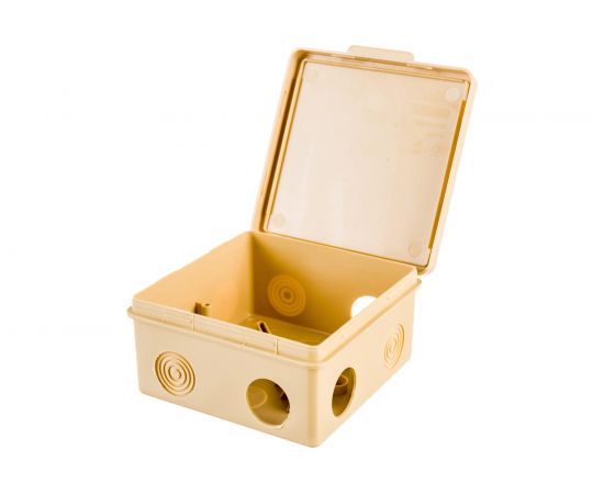 Распаячная коробка Урал ПАК для открытой проводки под светлое дерево 100*100*50мм (квадраная), 8 входов ( герм.), КО-83011100-018 