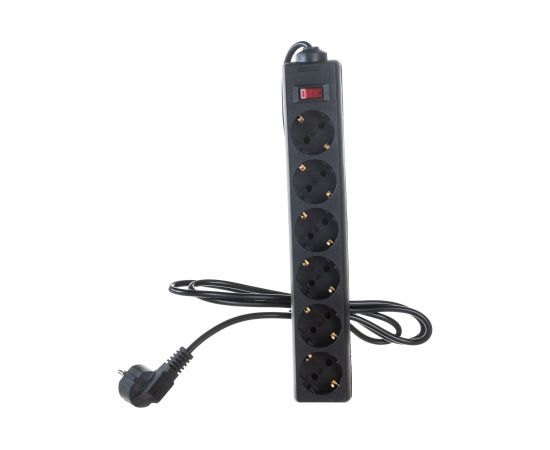 Сетевой фильтр ExeGate SP-6-1.8B 6 евро с заземлением, 1.8м, выключатель с подсветкой, черный 119391 