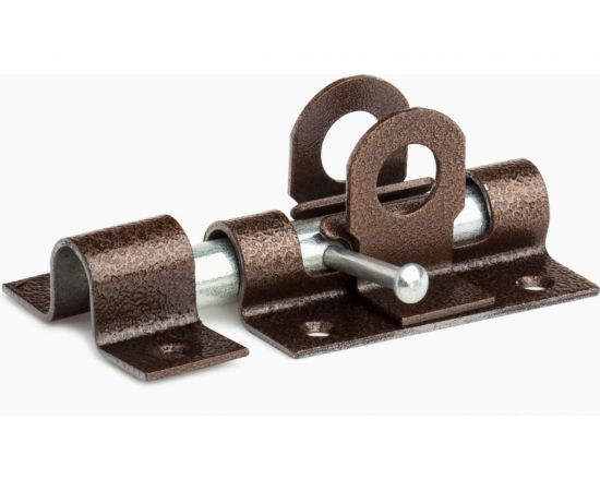 Накладной засов с проушинами Делга (медь; с круглым ригелем) Д1004 