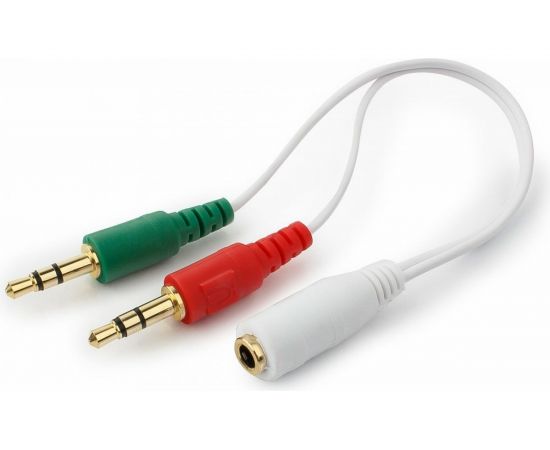 Кабель Cablexpert аудио сигнала джек 3.5 наушник папа 3.5 микрофон папа джек3.5 4pin длина 20см CCA-418W 