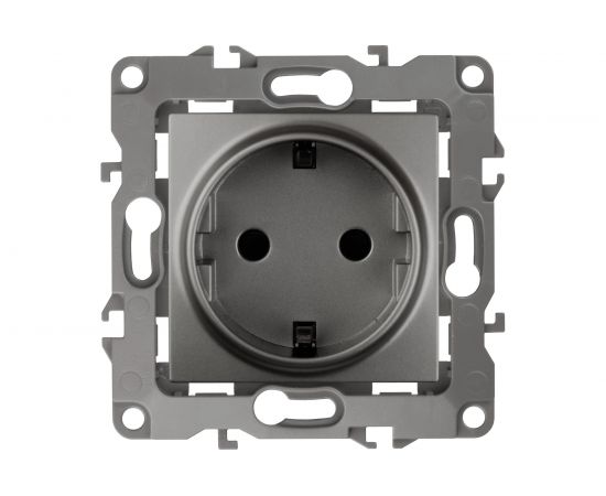 Розетка ЭРА 12-2101-12 2P E Schuko, 16A-250В, IP20, 12, графит Б0019319 
