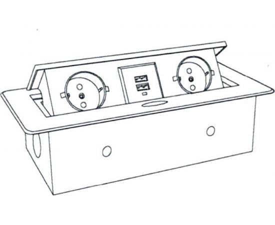 Горизонтальная выдвижная Розетка ROCKETSOCKET 2EU+2USB Серая OvalC AM-G2EU-2U-15 – изображение 12
