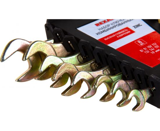 Набор комбинированных ключей REXANT 8-19 мм, 8 шт желтый цинк 12-5842-2 – изображение 16