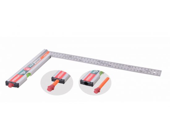 Угольник с уровнем и карандашом Sturm КУЛИБИН 400 мм 2020-06-400 – изображение 2