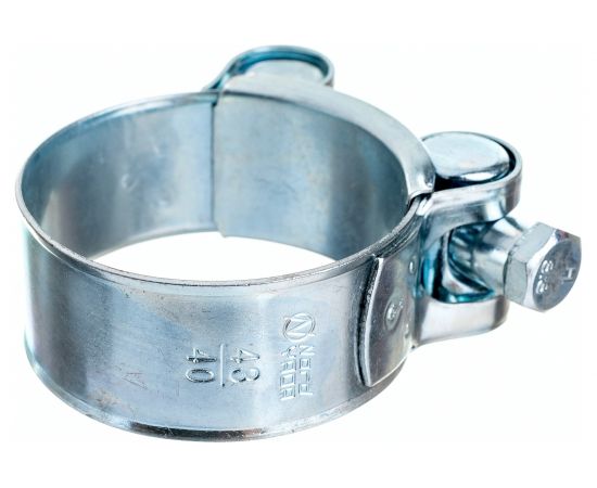 Силовой хомут Nord-Yada Д: 40-43 мм, Ш: 20 мм, Т: 0,8 мм, болт: М6х50, оцинкованная сталь 905990 – изображение 2