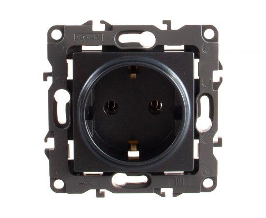 Розетка ЭРА 12-2101-12 2P E Schuko, 16A-250В, IP20, 12, графит Б0019319 – изображение 2