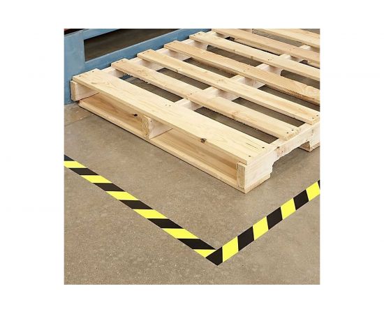 Лента ПВХ для разметки Mehlhose GmbH толщина 150 мкм цвет желто-черный KMSW10033 – изображение 2