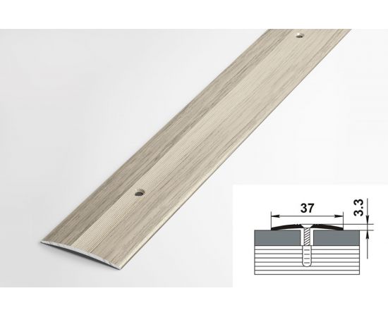 Порог прямой алюминиевый декоративный (37 мм, 1,35 м, Клен беленый) ЛУКА УТ000000172 – изображение 2