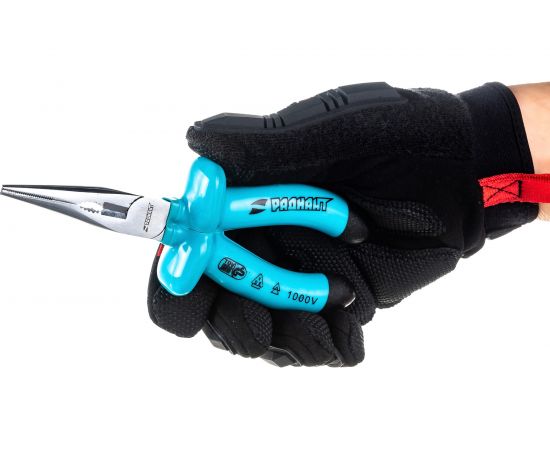 Комбинированные плоскогубцы РАДИАНТ 160 мм, с удл. полукруглыми губками, с изолир. ручками 1000 В 47010 – изображение 2