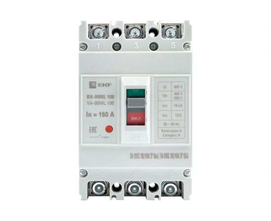 Автоматический выключатель EKF Basic ВА-99МL, 100/160А, 3P, 18кА mccb99-100-160mi – изображение 2