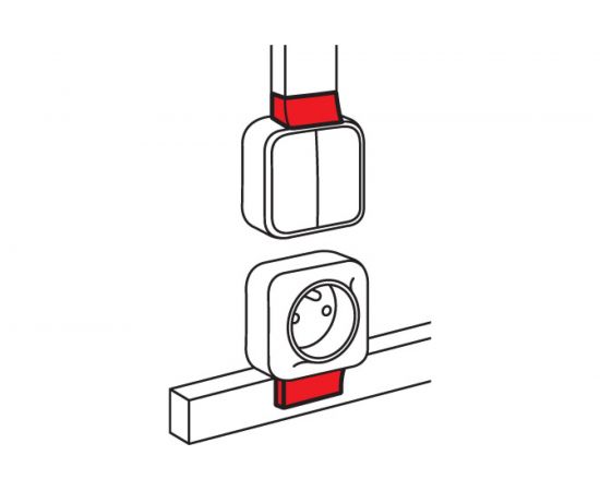 Адаптер Legrand для монтажа серии Quteo - для мини-каналов Metra - 15x10 638107 – изображение 2