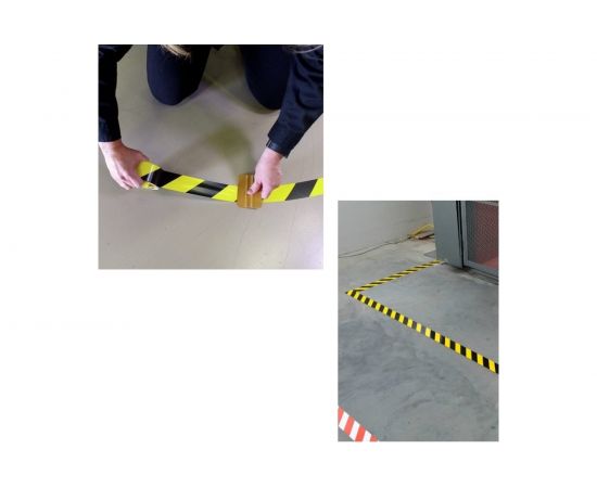 Лента ПВХ для разметки Mehlhose GmbH толщина 150 мкм цвет желто-черный KMSW10033 – изображение 3