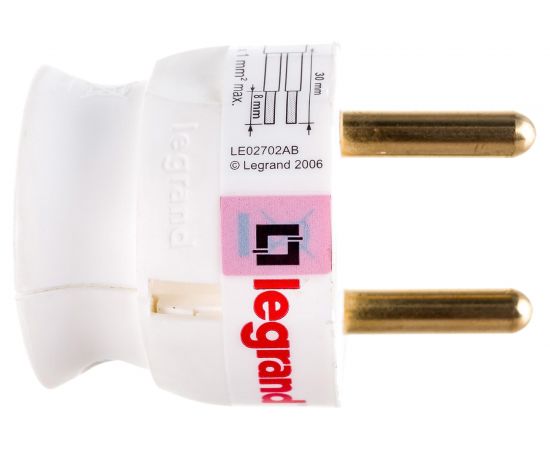 Вилка Legrand 2К 16А белая 50183 – изображение 3